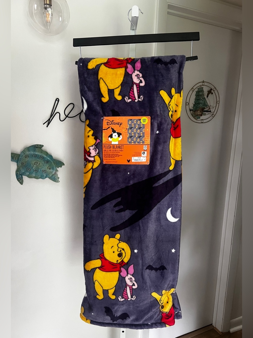 NEW Disney Winnie the Pooh Piglet Purple Halloween Throw Blanket 50”x70” 2026
